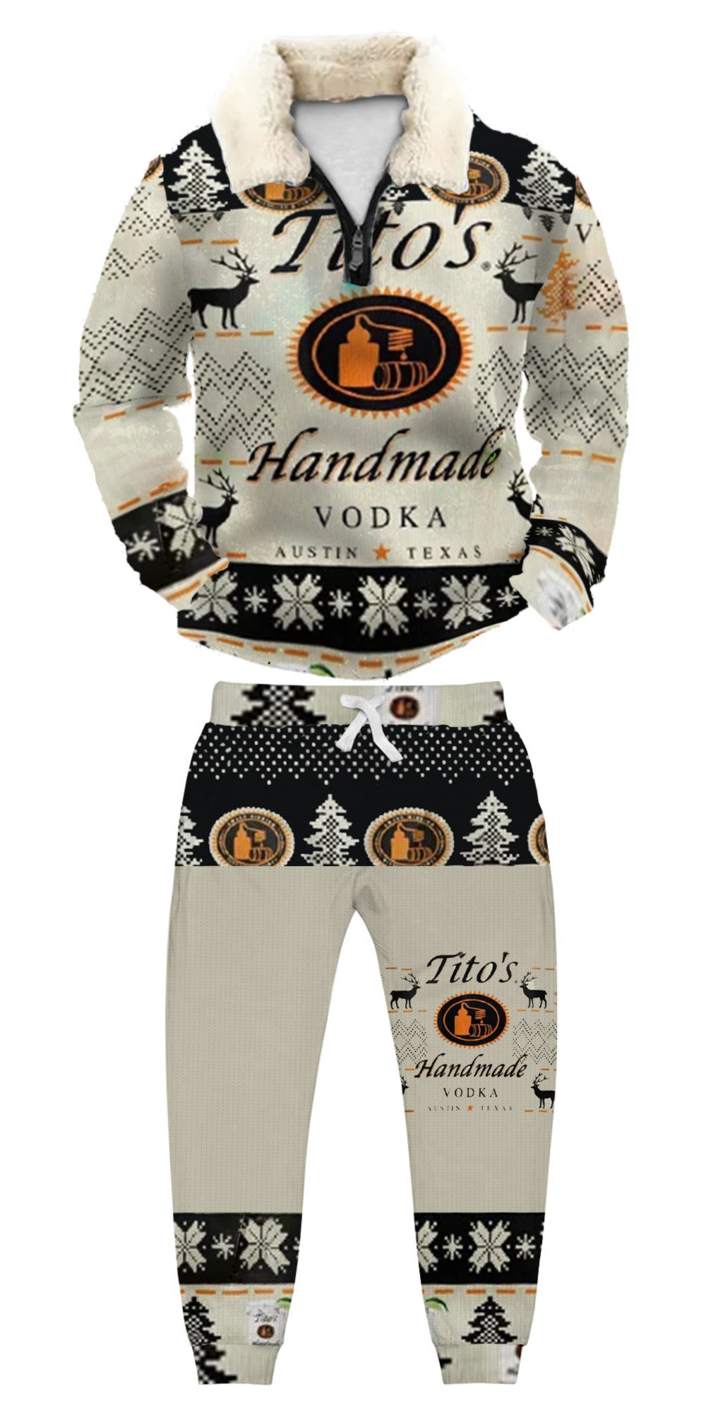 Christmas Ugly Quarter Zip Sweatshirt & Sweatpant Set